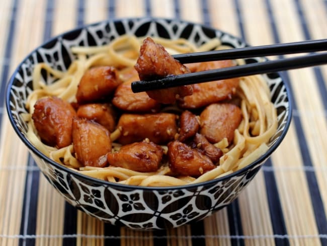 Poulet laqué au miel et à la sauce soja