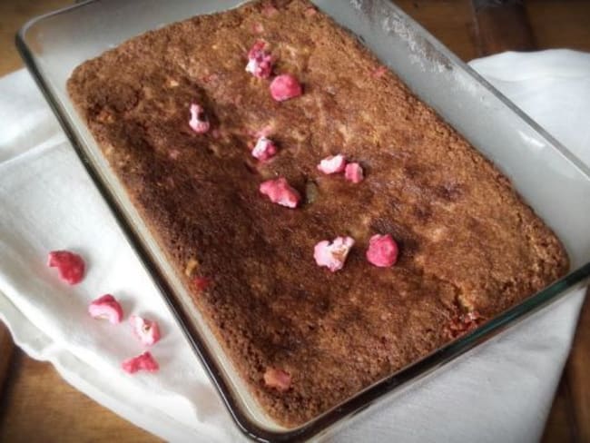 Blondie aux pralines roses