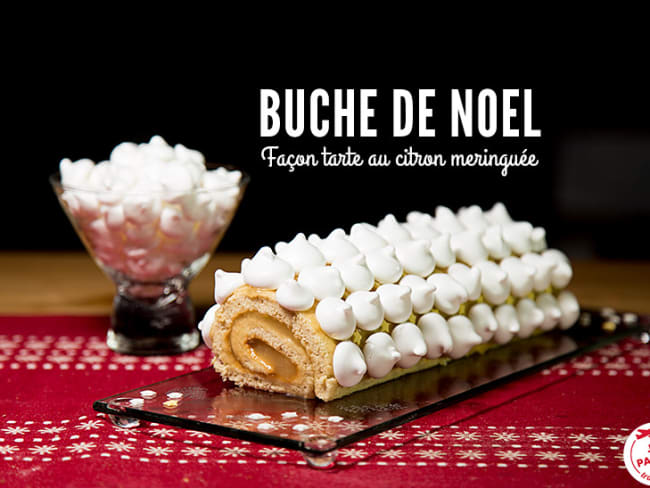 Bûche de Noël façon tarte au citron meringuée