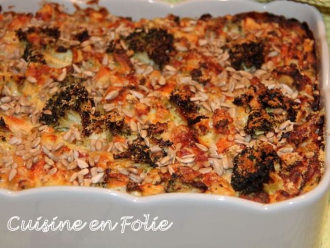 Gratin de légumes aux pois cassés