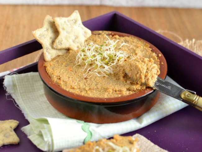 Pâté végétal tout cru noix de cajou, noix de Grenoble et potimarron pour vos tartinades