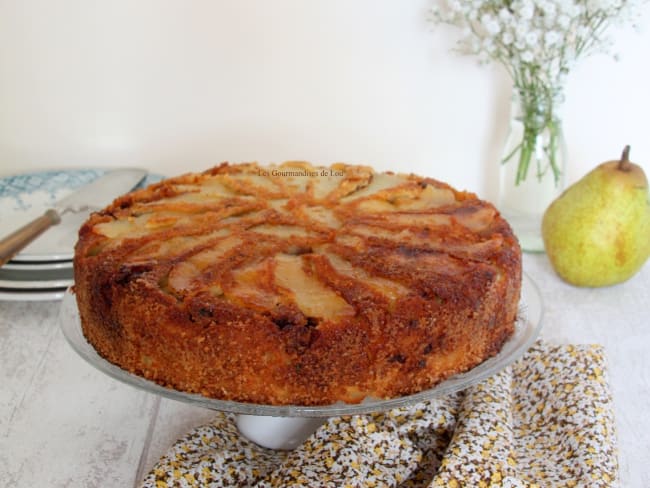 Gâteau aux poires chocolat noisettes