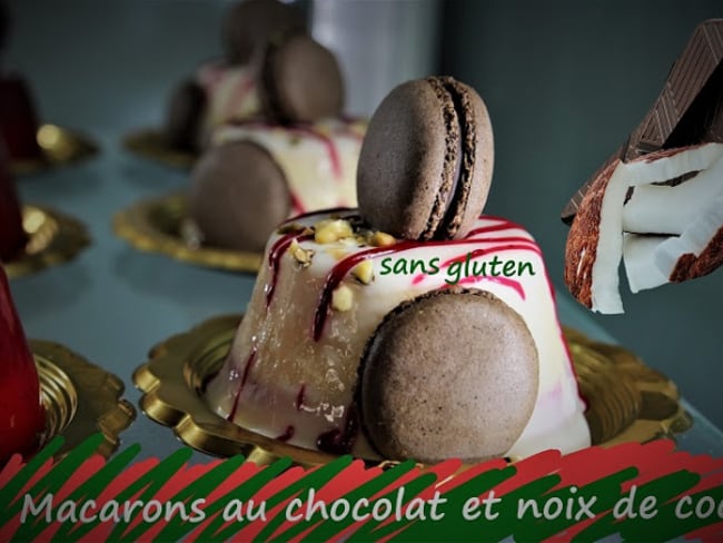 Macarons au chocolat et à la noix de coco