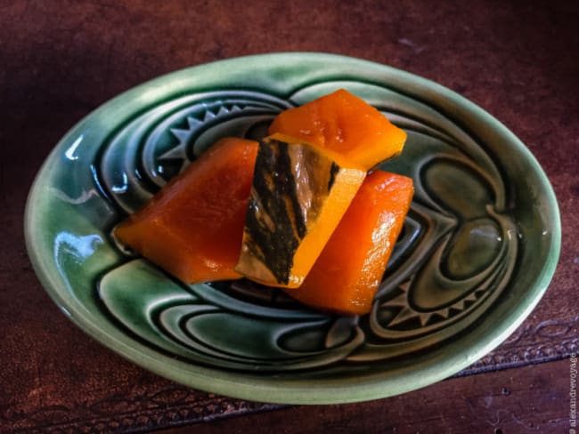 Kabocha no nimono : un potiron vert mijoté à la japonaise