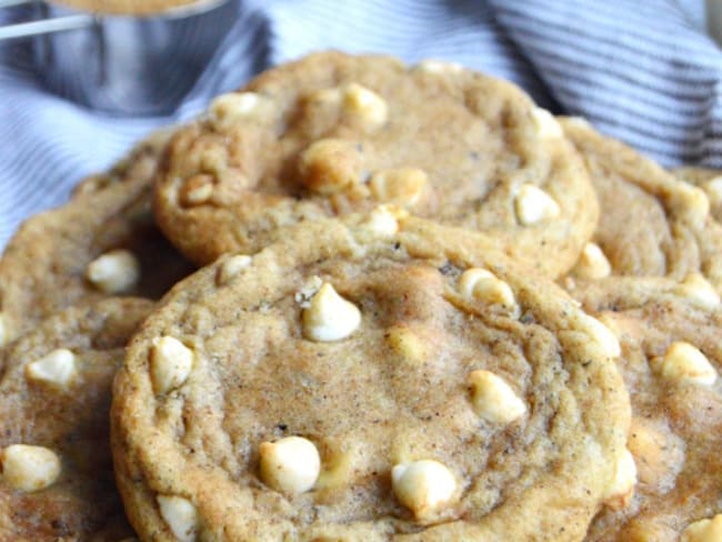 Cookies Chai "Snickerdoodles" aux épices chai et chocolat blanc