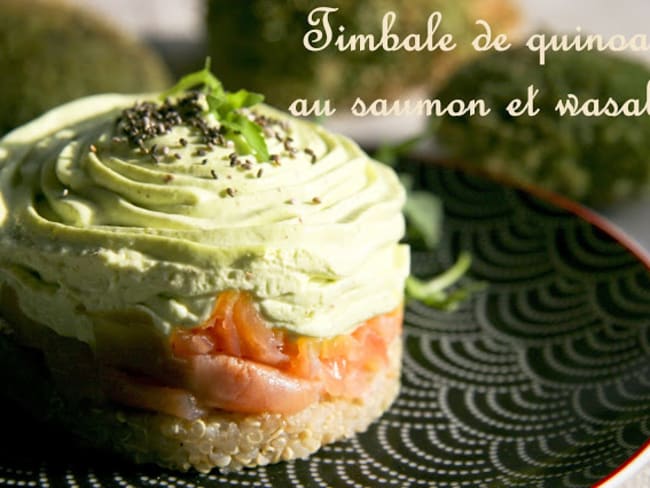 Timballe de quinoa au saumon et wasabi