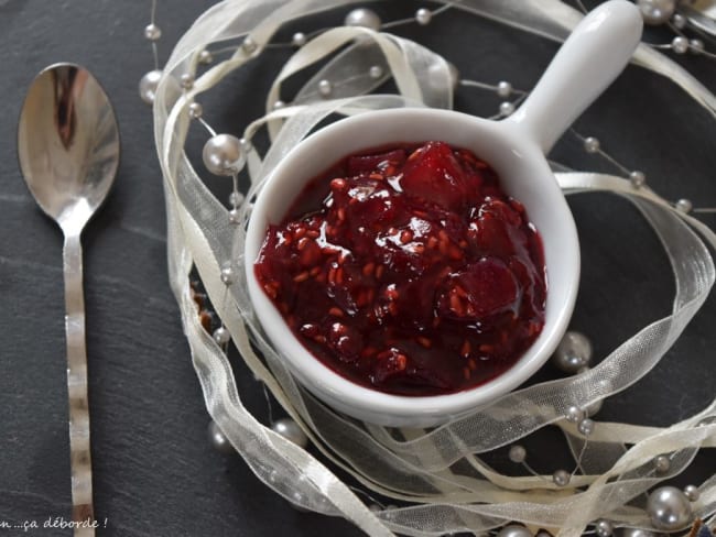 Chutney d'oignons rouges et framboises