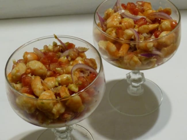 Ceviche de crevettes à la grenade