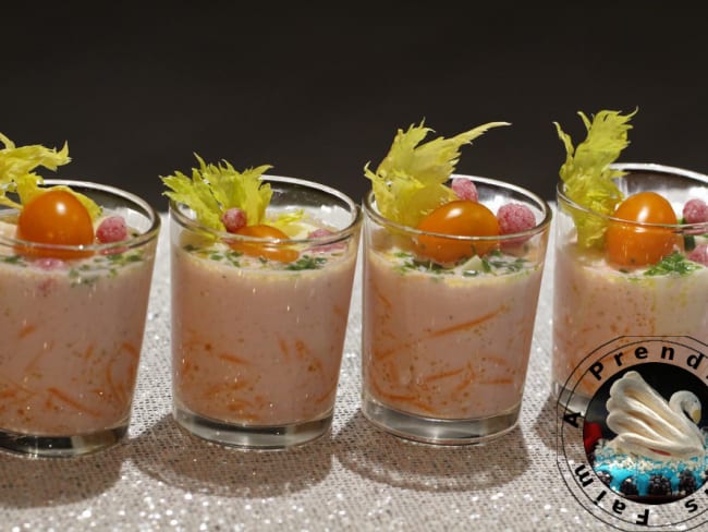 Verrines de crudités aux fromages