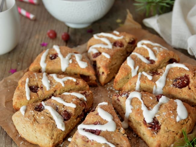 Scones Cranberries, coco et orange