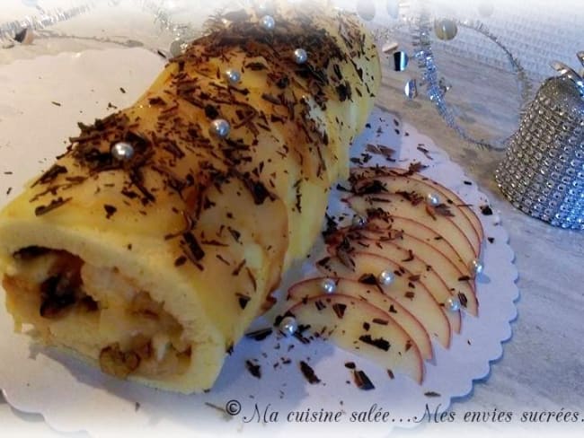 Bûche de noël Normande pommes et Calvados