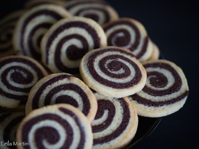 Sablés spirales faciles à la vanille et au chocolat 