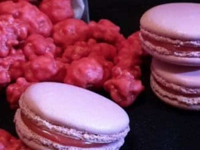 Macarons pralines roses