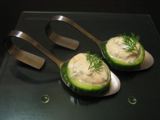 Bouchées apéritives concombre et fromage blanc