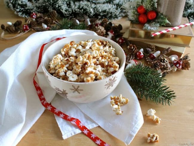 Popcorn au sirop d'érable et épices pain d'épices