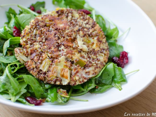 Galette de quinoa aux poireaux