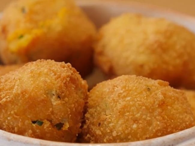 Croquette de patate douce, cœur fondant de raclette