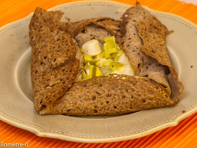 Galettes aux noix de pétoncle et poireaux