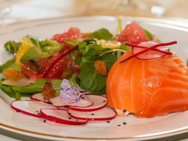 Dômes aux deux saumons, salade de fenouil aux agrumes à l’huile d’Argan