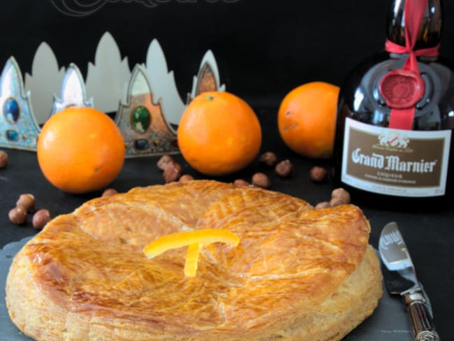 Galette à la frangipane de noisette et aux oranges confites