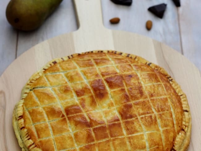 Galette au chocolat et à la poire pour fêter les rois mages