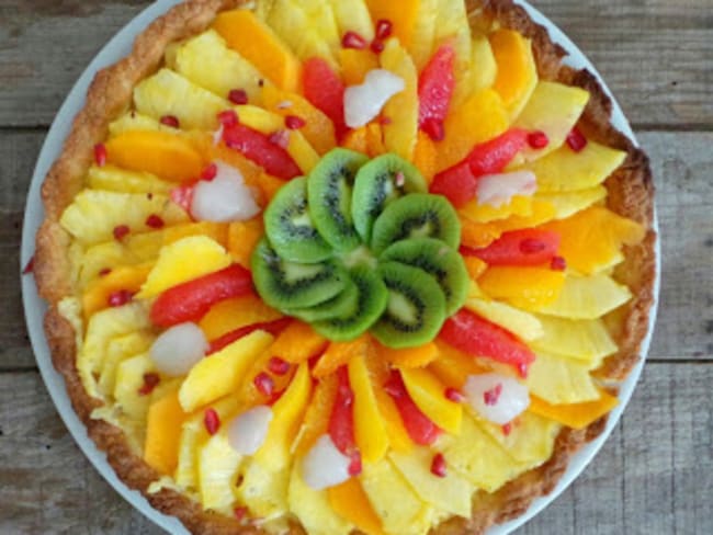 Tarte aux fruits exotiques et lemon curd