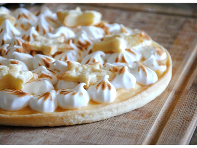 Tarte fine au curd de clémentines meringuée