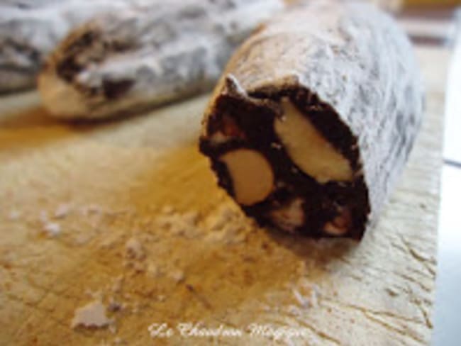 Saucisson de chocolat au Monsieur Cuisine