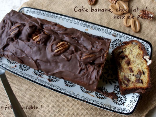 Cake banane, chocolat et noix de pécan