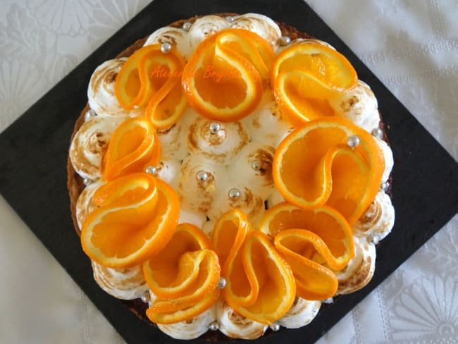 Tarte Meringuée à l'Orange - Atelier de Brigitte (Gironde 33230 COUTRAS, LIBOURNE, SAINT-DENIS de PILE, SAINT-SEURIN/L'ISLE) cuisine, recettes, partages,