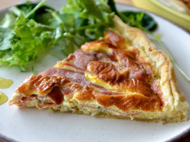 Tarte au jambon Serrano et fromage bleu d'Auvergne