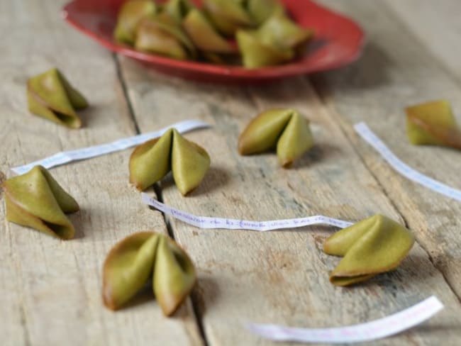 Fortune cookie au thé matcha