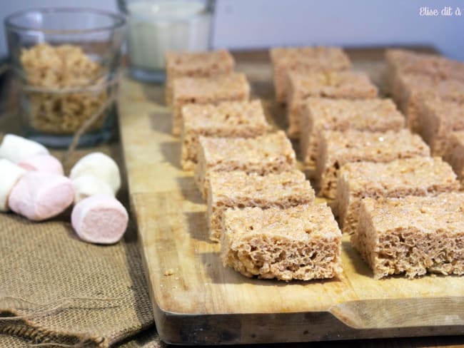 Barres de chamallow et rices krispies