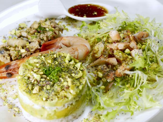 Légumes et fruits de mer aux saveurs asiatiques