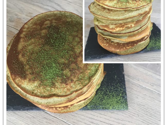 Pancakes au lait d'amande et matcha