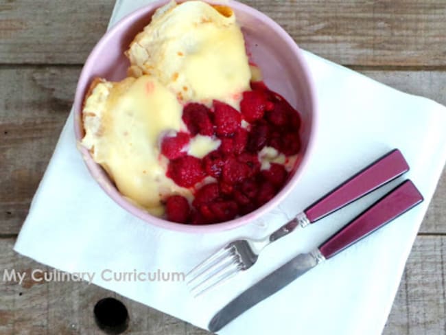 Crêpes au lemon curd et framboises