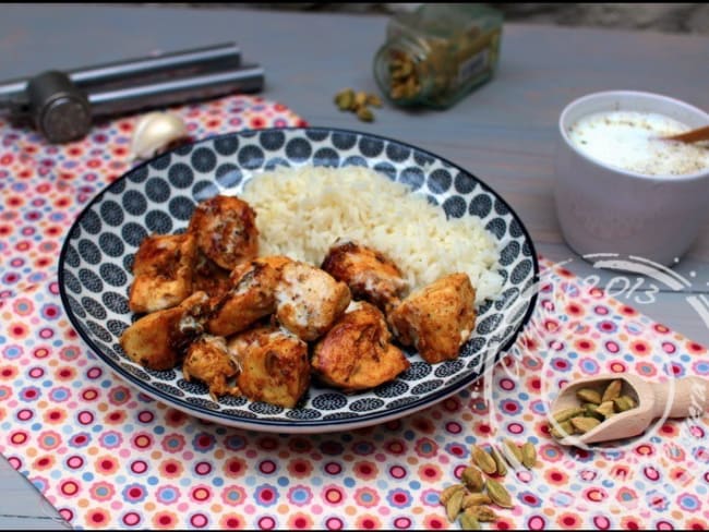 Poulet mariné au curry et au lait fermenté