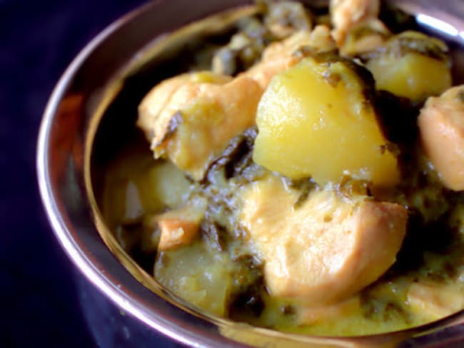 Sauté vert de poulet au curry