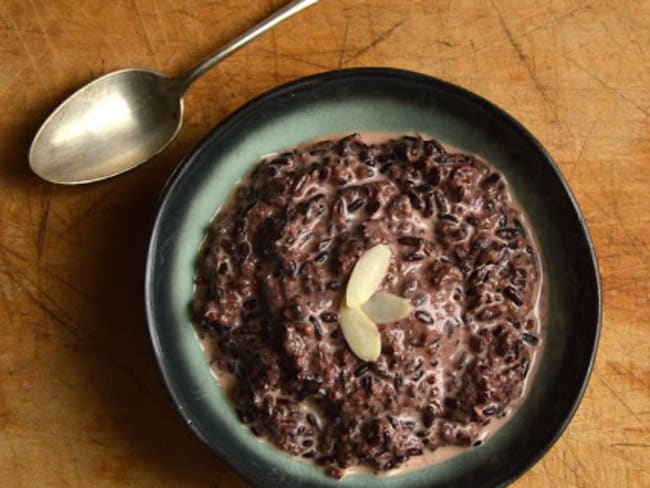 Riz noir au lait d'amande ou Black rice pudding