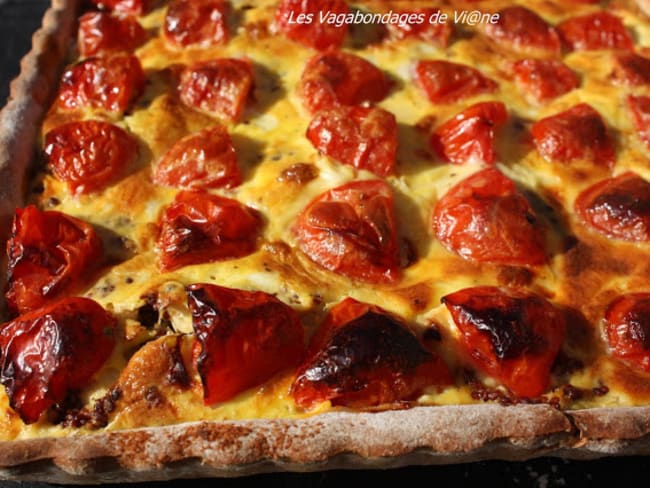 Tarte poulet-tomates