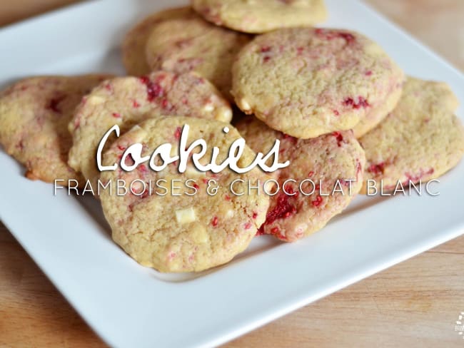 Cookies aux framboises et chocolat blanc