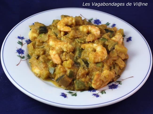 Curry de légumes aux crevettes