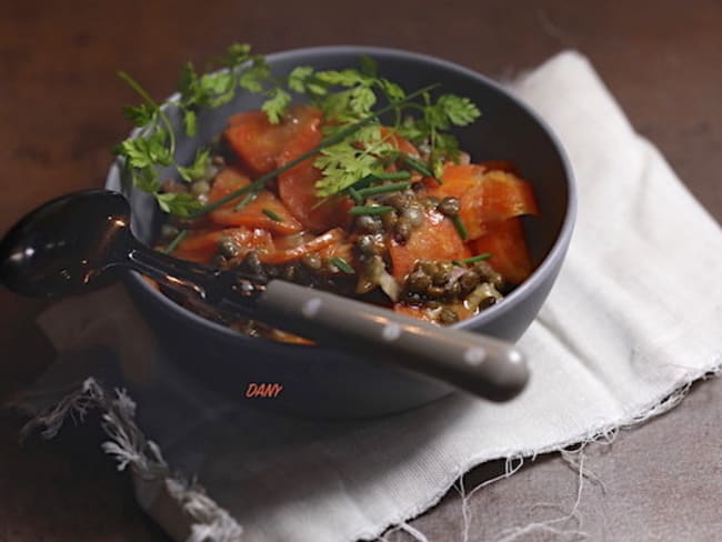 Salade de lentilles aux carottes à l'orange