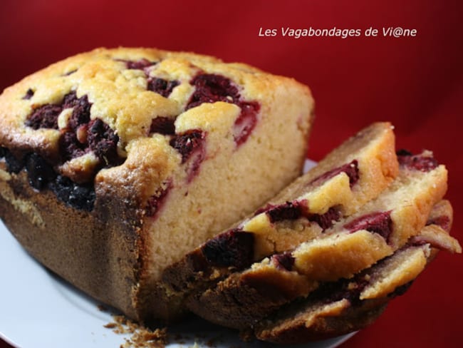 Cake citron, amandes et framboises en M.A.P.