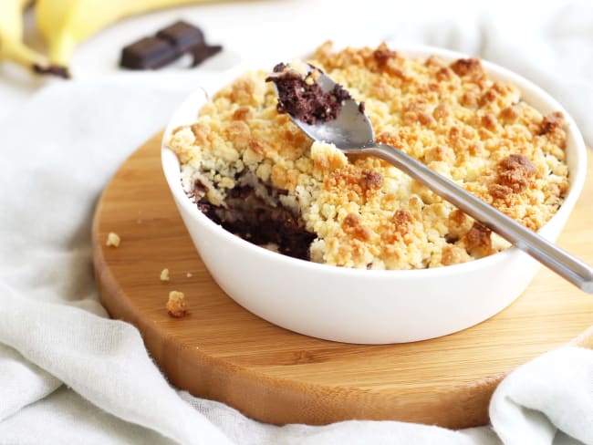 Crumble banane chocolat irrésistiblement gourmand