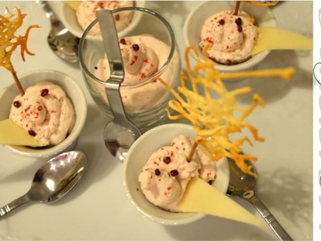 Mousse de jambon au porto et baies rouges en verrine