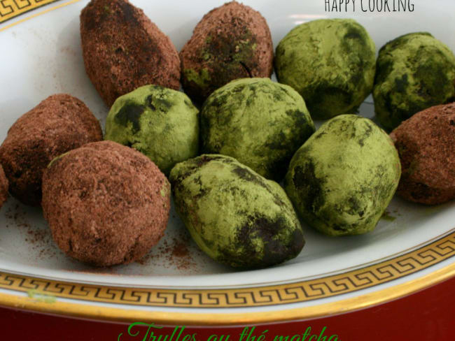 Truffes au chocolat et matcha