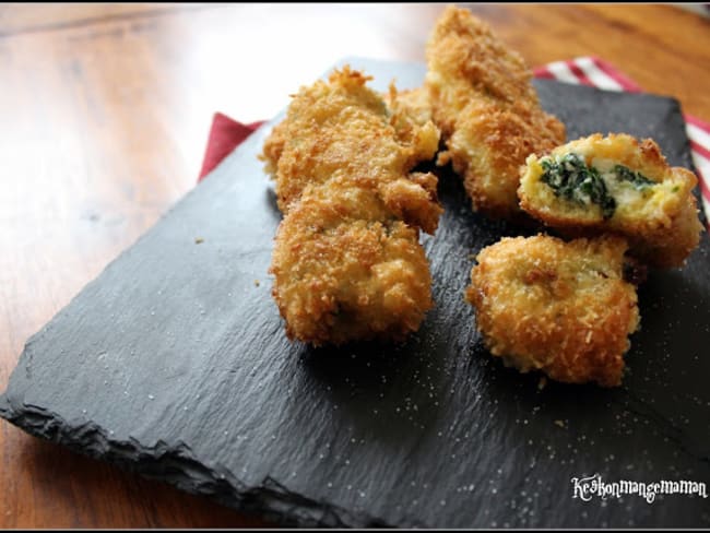 Croquettes de mozzarella aux épinards