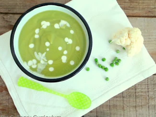 Soupe veloutée de petits pois et chou-fleur au Cook Expert ou pas