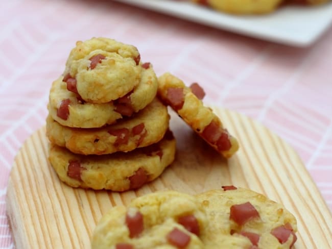 Cookie salé au jambon et fromage